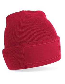 Patch-Beanie mit viereckigem Patch - verschiedene Farben - Gr. Onesize